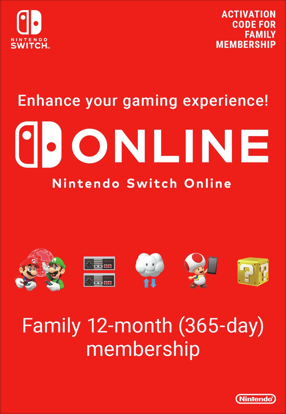 Nintendo Switch Online 12 Month Family Membership