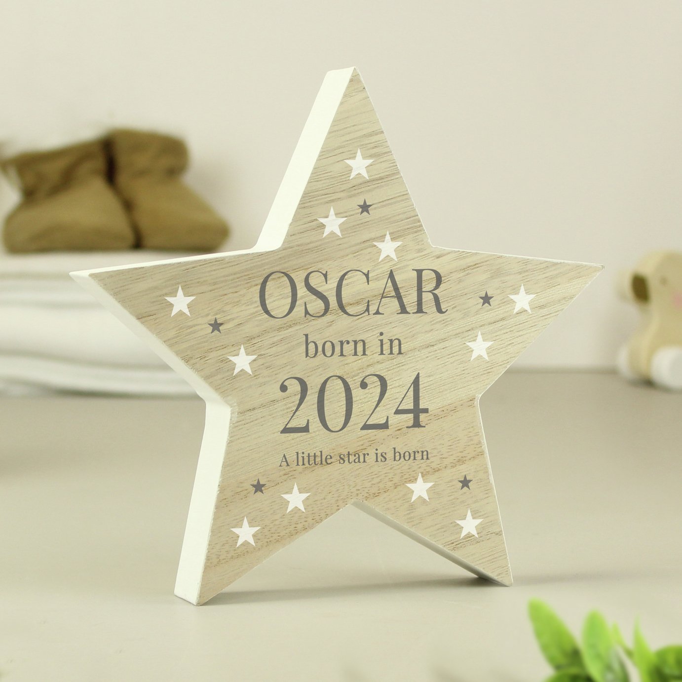 Personalised Message Born In Star Christmas Ornament