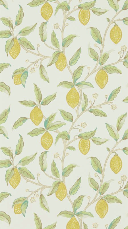 Morris & Co. Lemon Tree Leaf Yellow Floral Wallpaper