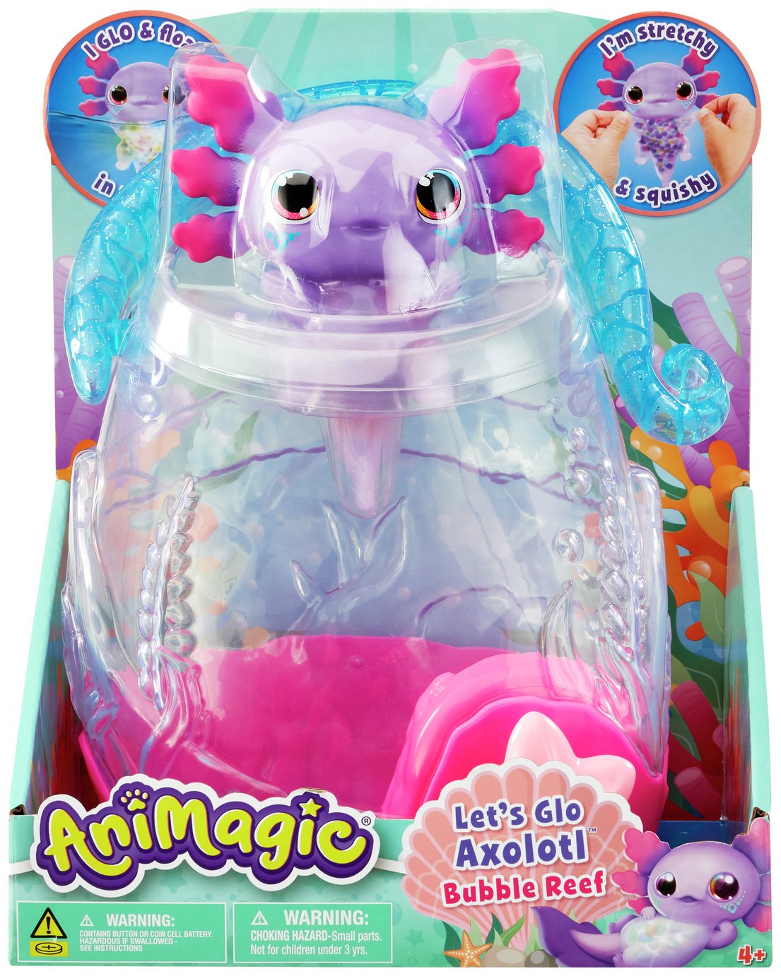 Animagic Let's Glo Axolotl Bubble Reef