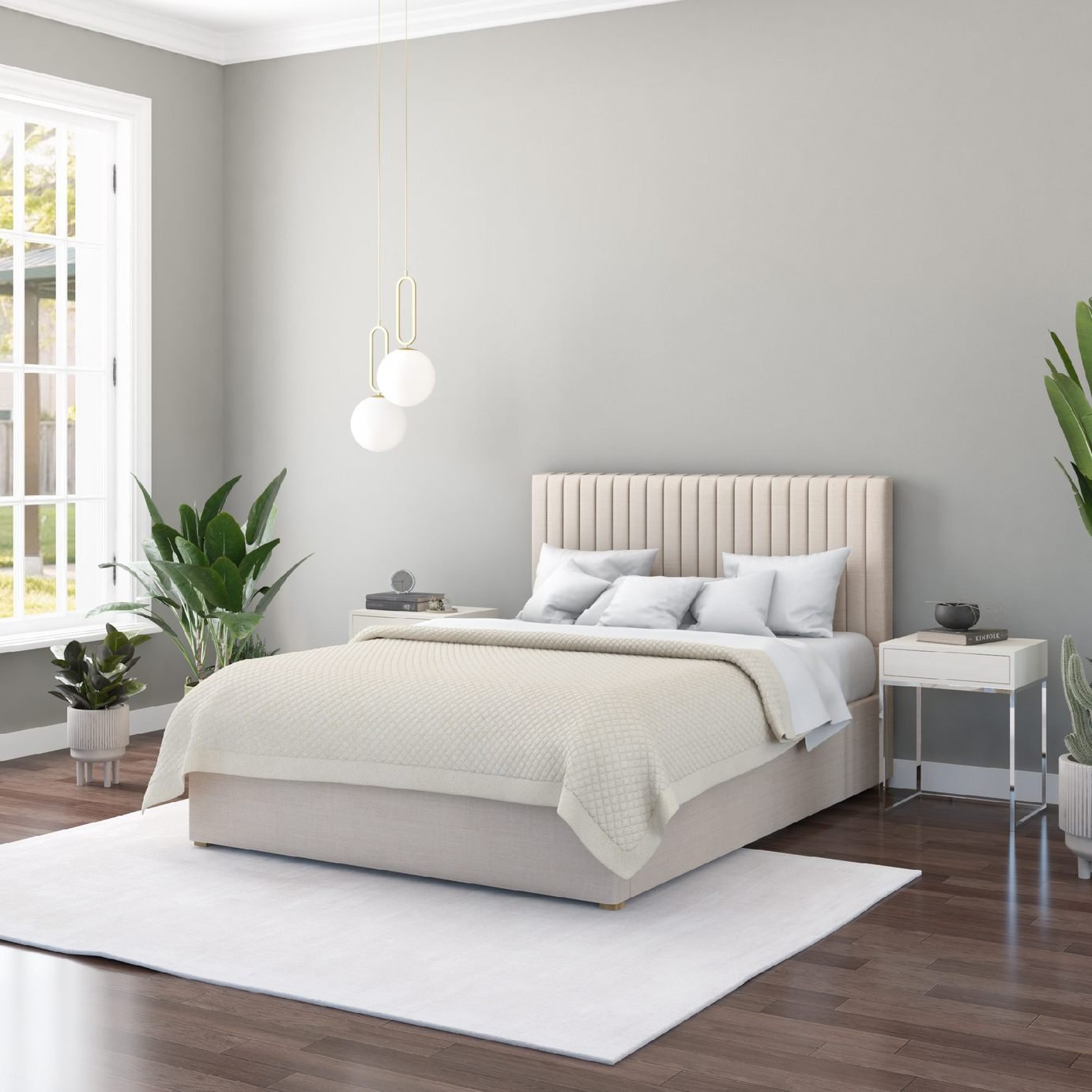 Aspire Grant Velvet Ottoman Bed