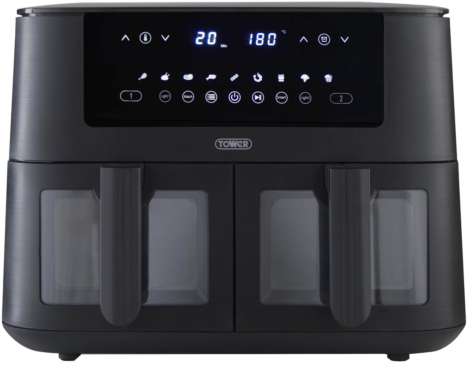 Tower T17151 Vortx Dual Basket 8L Air Fryer - Black