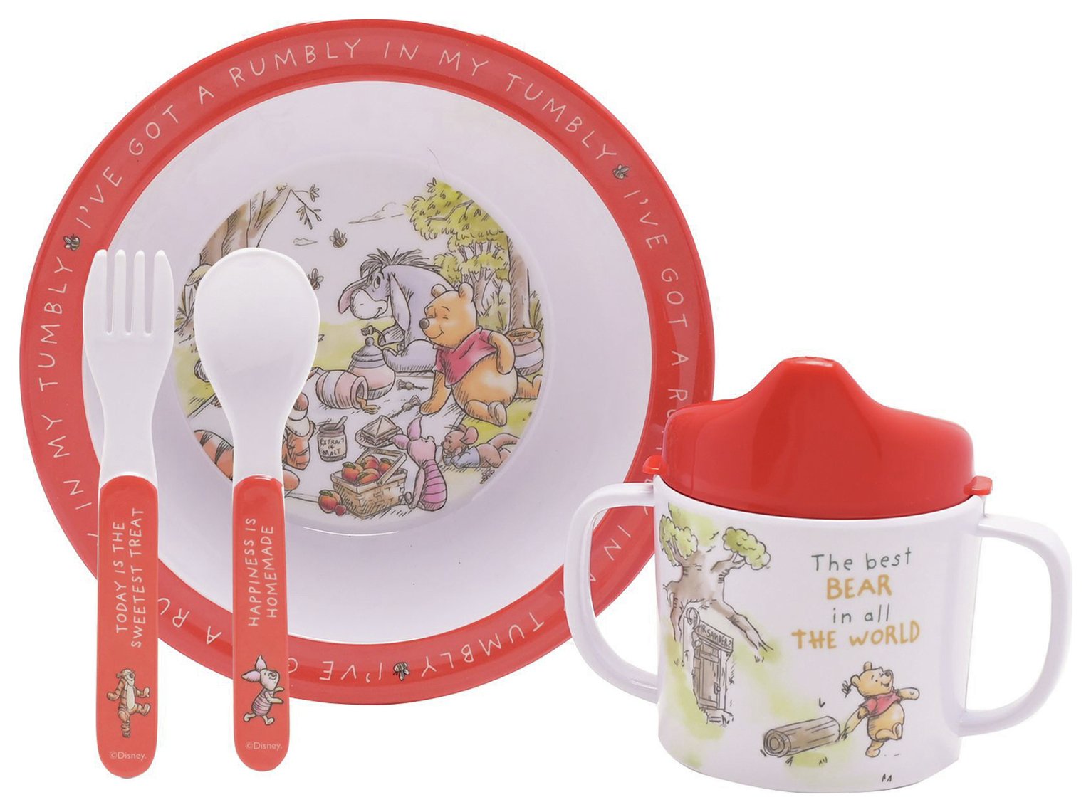 Disney Winnie The Pooh Kids Plastic Dinner Set