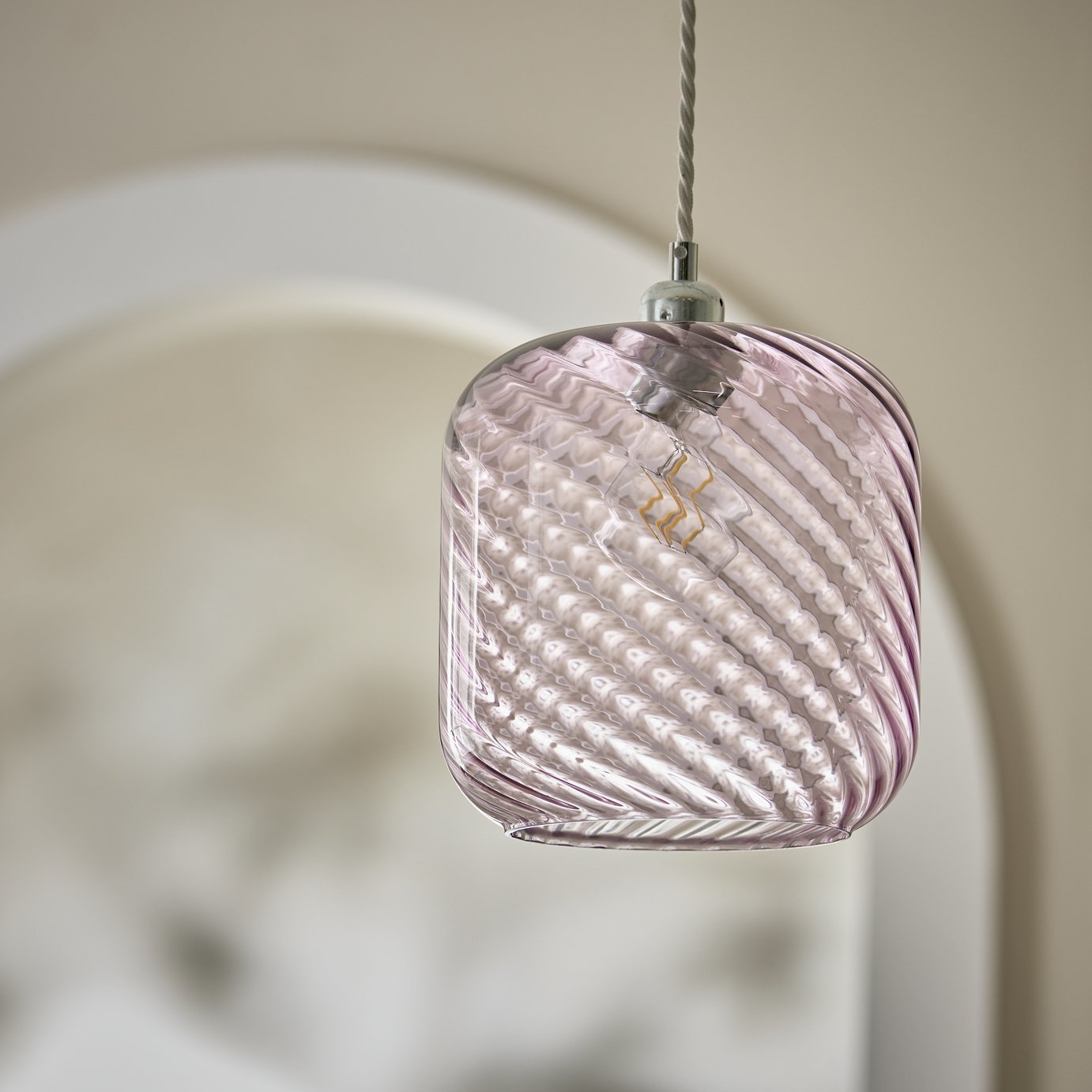 Habitat Swirl Glass Easy Fit Lampshade - 20.5cm