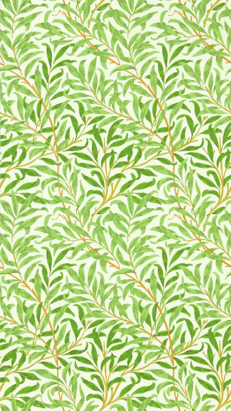 Morris & Co. Willow Bough Leaves Green Floral Wallpaper