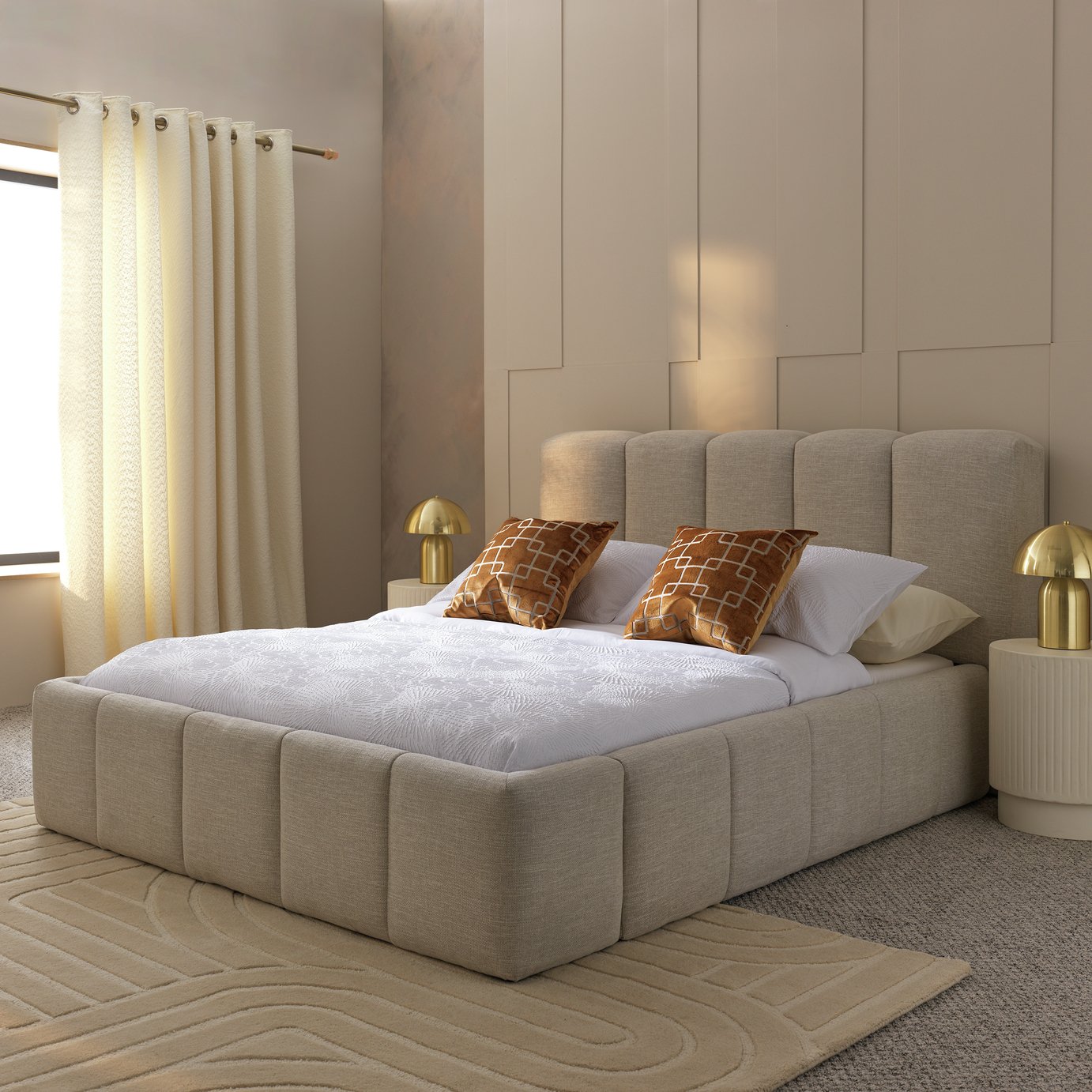 Habitat Malone Superking End Lift Ottoman Bed - Cream