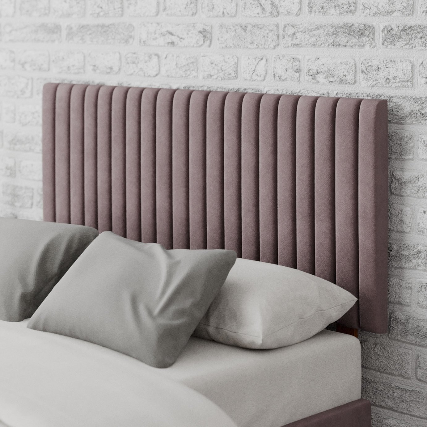 Aspire Grant Velvet Kingsize Headboard - Blush