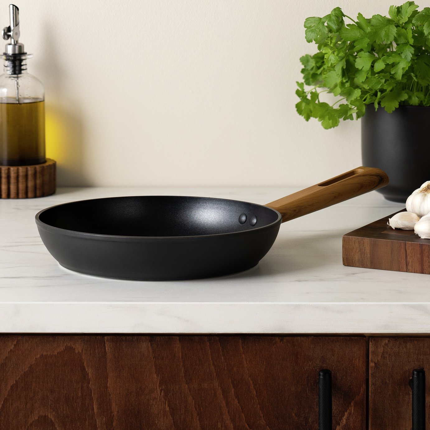 Habitat Wood Effect 24cm Non Stick Aluminum Frying Pan