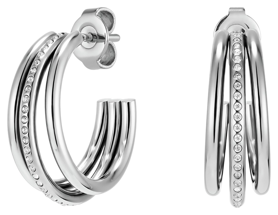 Olivia Burton Stainless Steel Claw Hoop Earrings