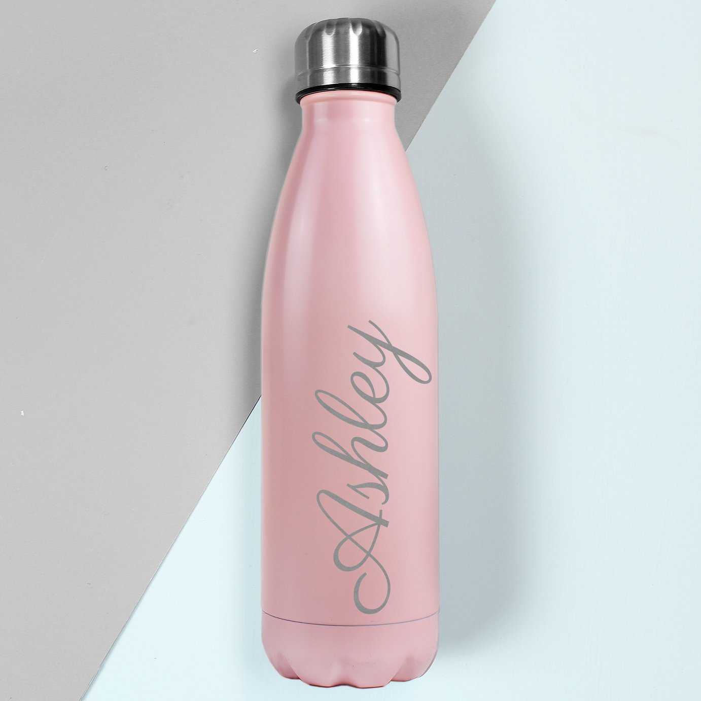 Personalised Message Pink Insulated Water Bottle - 500ml