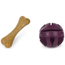 Petface Planet Eco Rubber Treat Ball and Wood Chew Pack