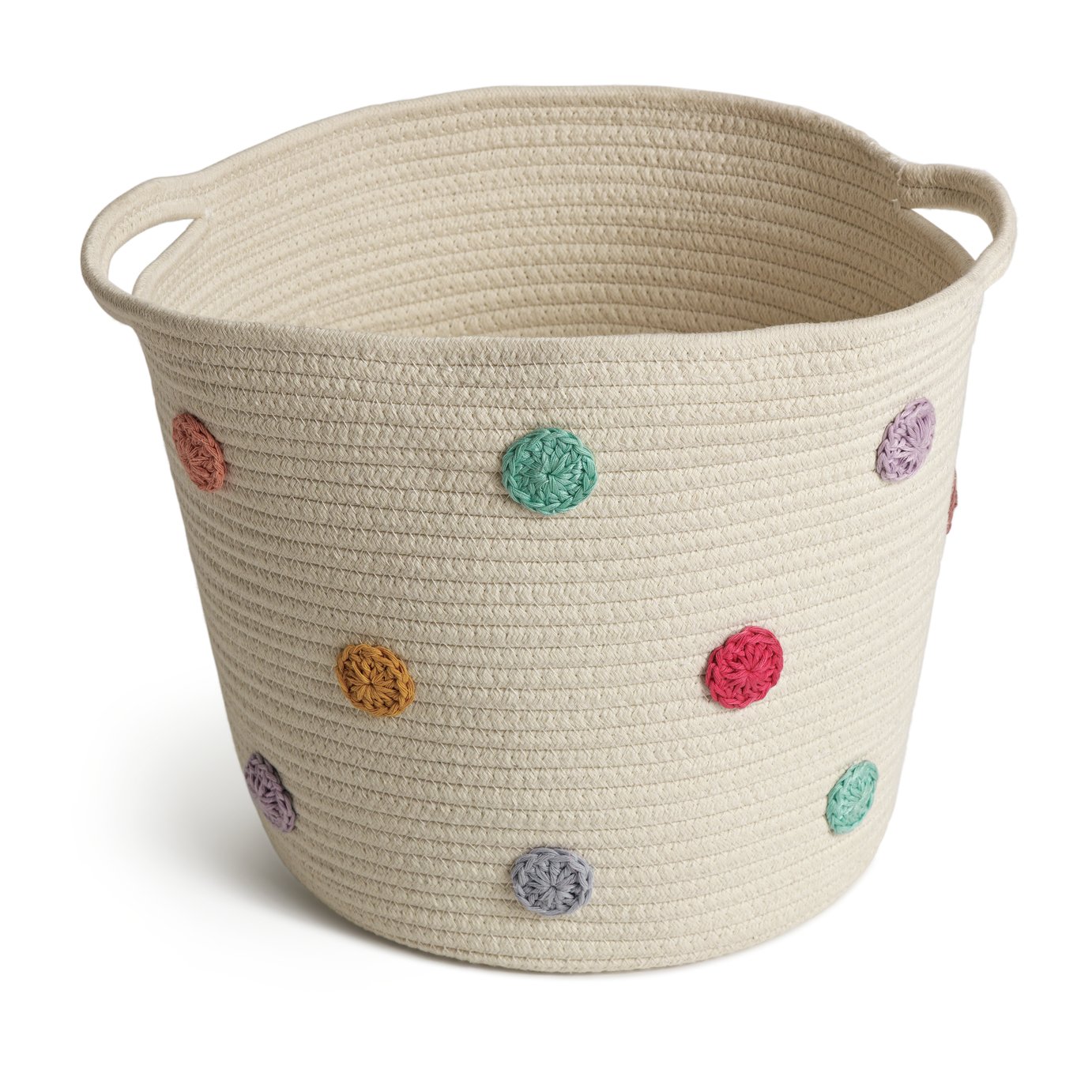 Habitat 35 Litre Spot Rope Storage Basket - White