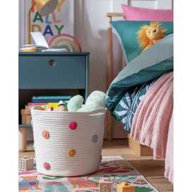 Habitat 35 Litre Spot Rope Storage Basket - White
