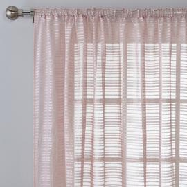 Argos Home Textured Voile Curtain Panel - Blush