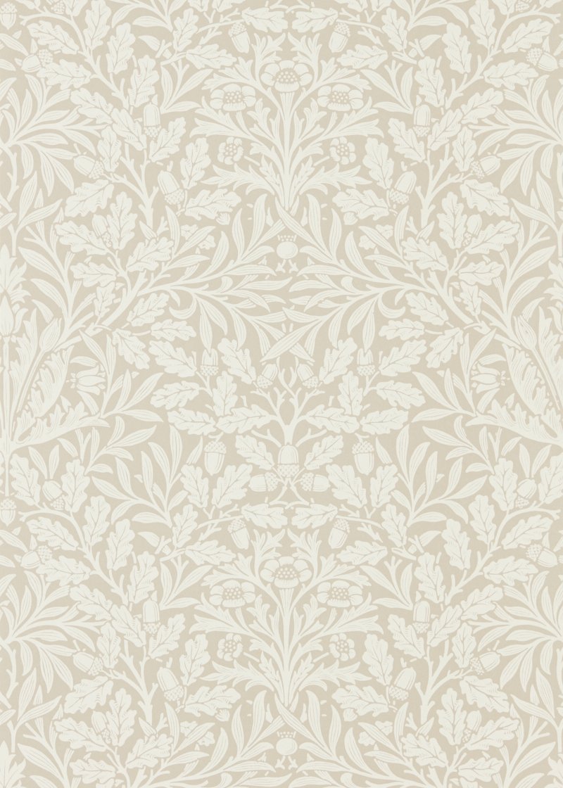 Morris & Co. Acorn Branches Neutral Floral Wallpaper