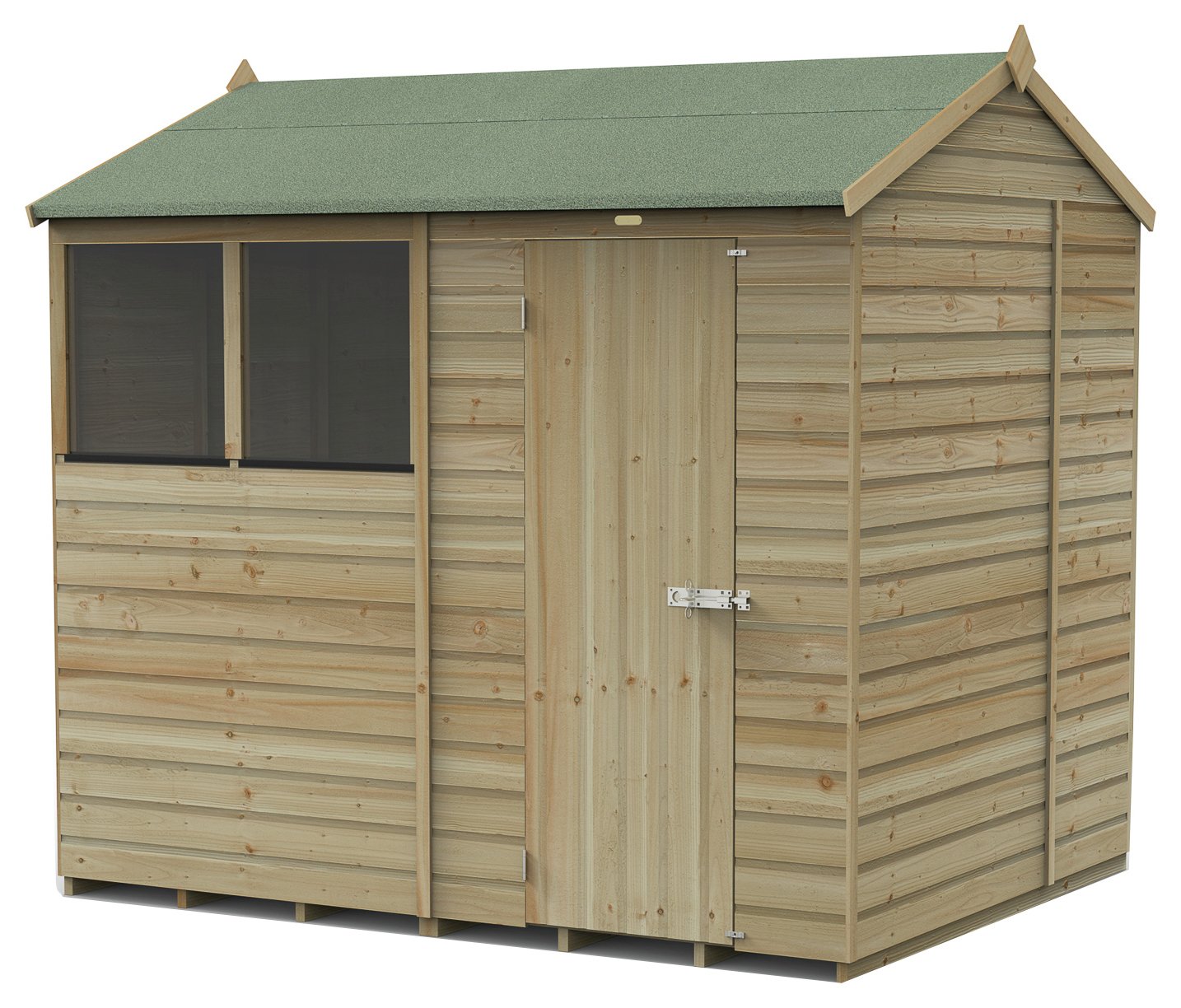 Forest Beckwood Shiplap 2 Windows Reverse Apex Shed - 8x6ft