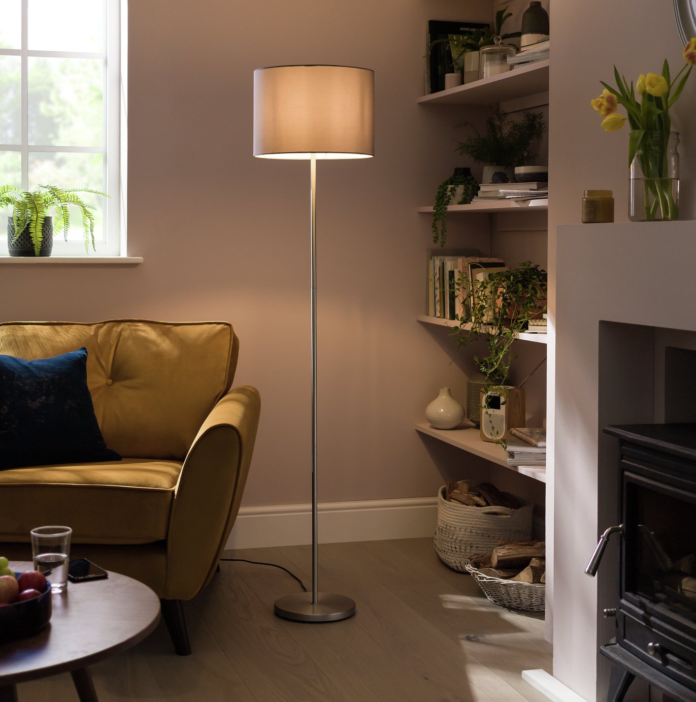 Argos Home Satin Stick Floor Lamp