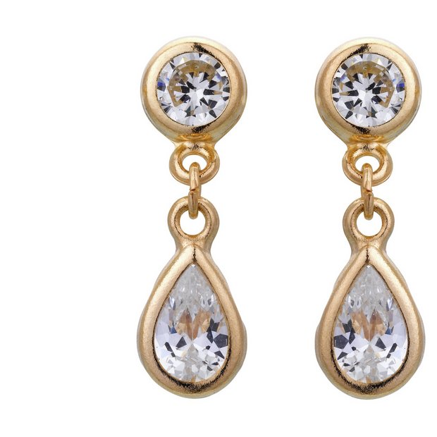 Buy 9ct Gold Cubic Zirconia Teardrop Earrings at Argos.co.uk - Your ...