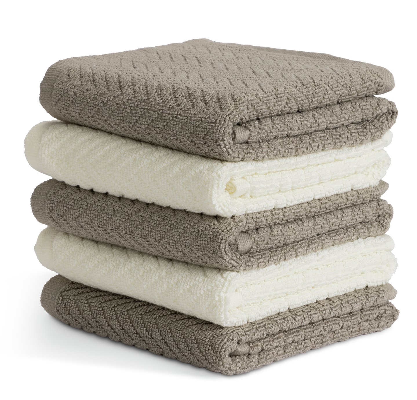 Habitat Zig Zag Pack of 5 Terry Tea Towels