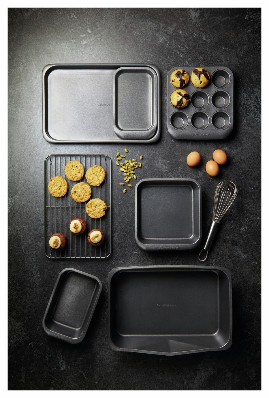 MasterClass 7 Pc Smart Space Stacking Nonstick Bakeware Set