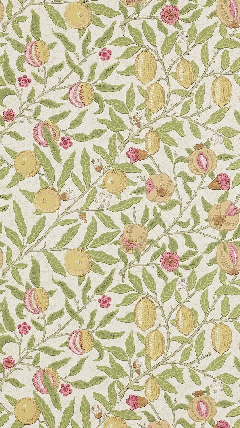 Morris & Co. Pomegranate Green Floral Wallpaper
