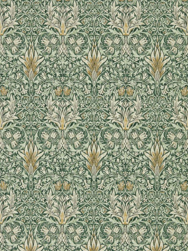 Morris & Co. Snakeshead Green Floral Wallpaper 
