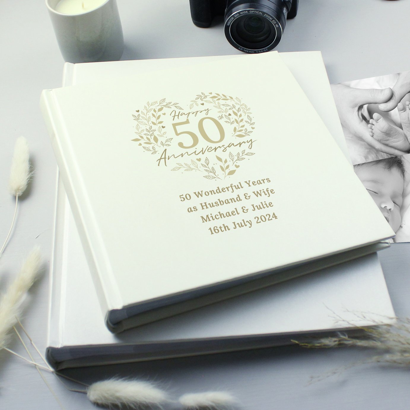 Personalised Message 50th Wedding Anniversary Photo Album