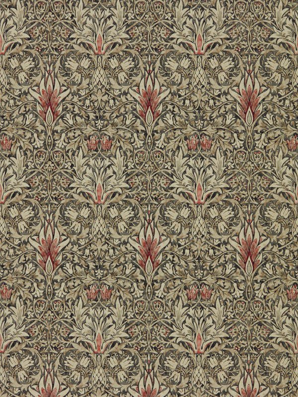 Morris & Co. Snakeshead Brown Floral Wallpaper 