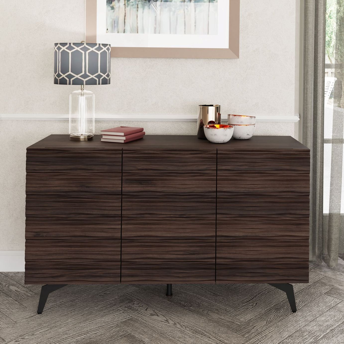 GFW Bantham 3 Door Sideboard - Walnut