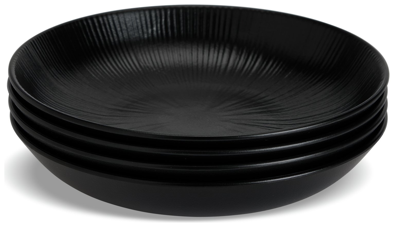 Habitat Black Textured Picnic Bowls – set of 4