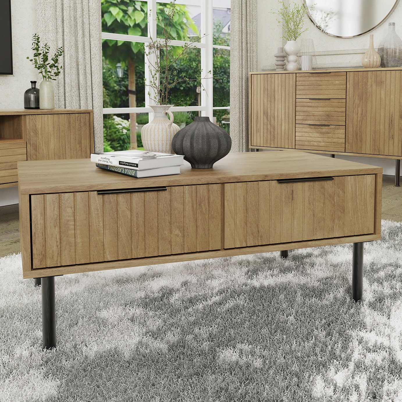 GFW Nervata 2 Drawer Coffee Table