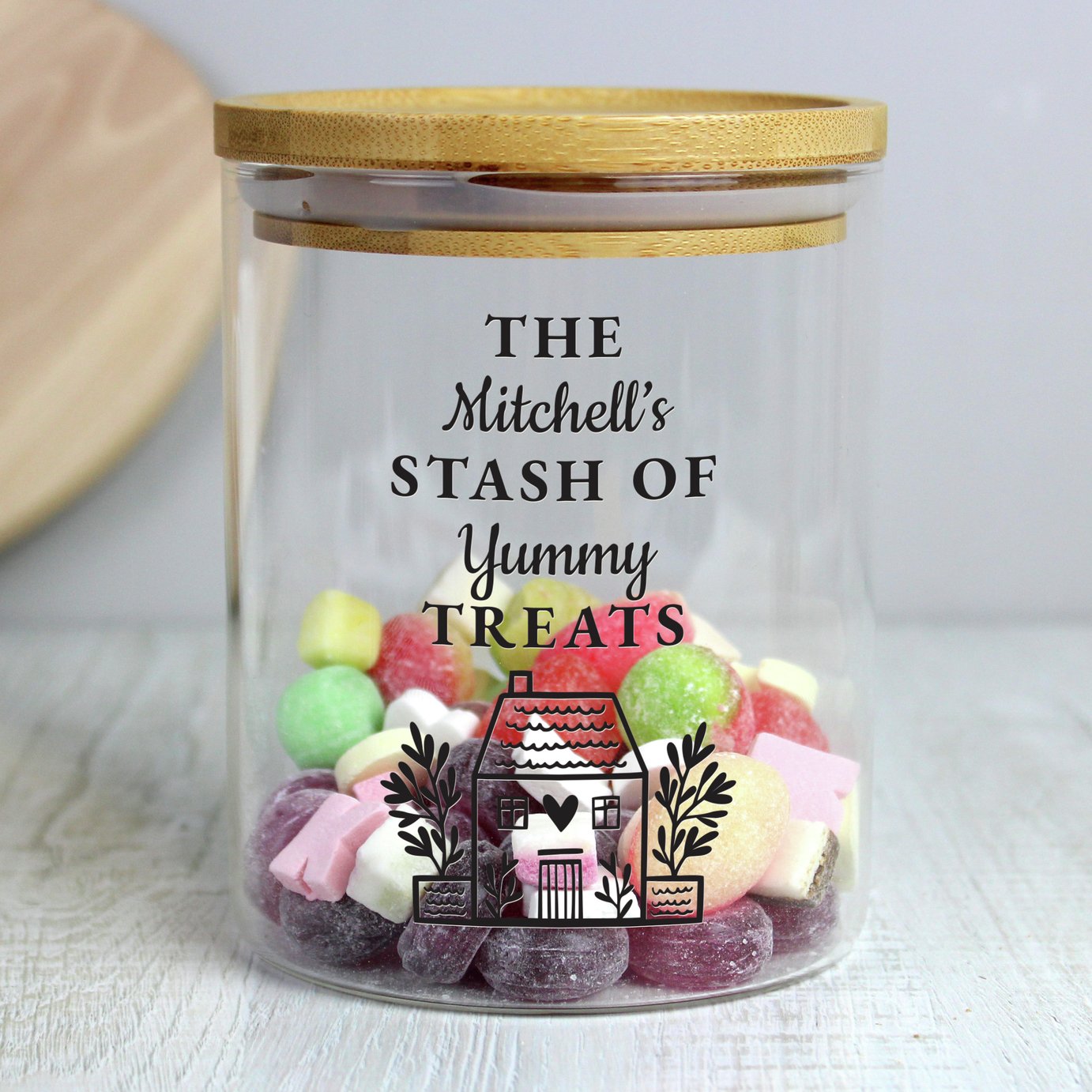 Personalised Message Home Glass Storage Jar