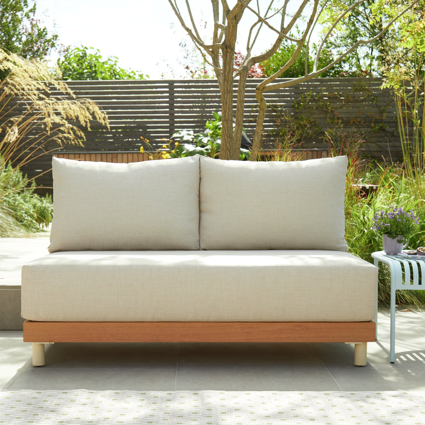 Habitat Bloom 2 Seater Garden Modular Sofa - Natural