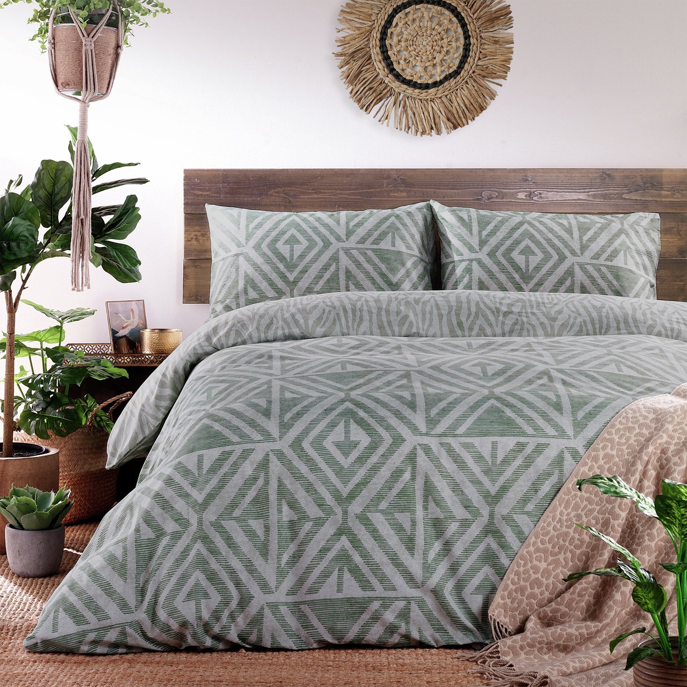 furn Tanza Sage Green Bedding Set - King size