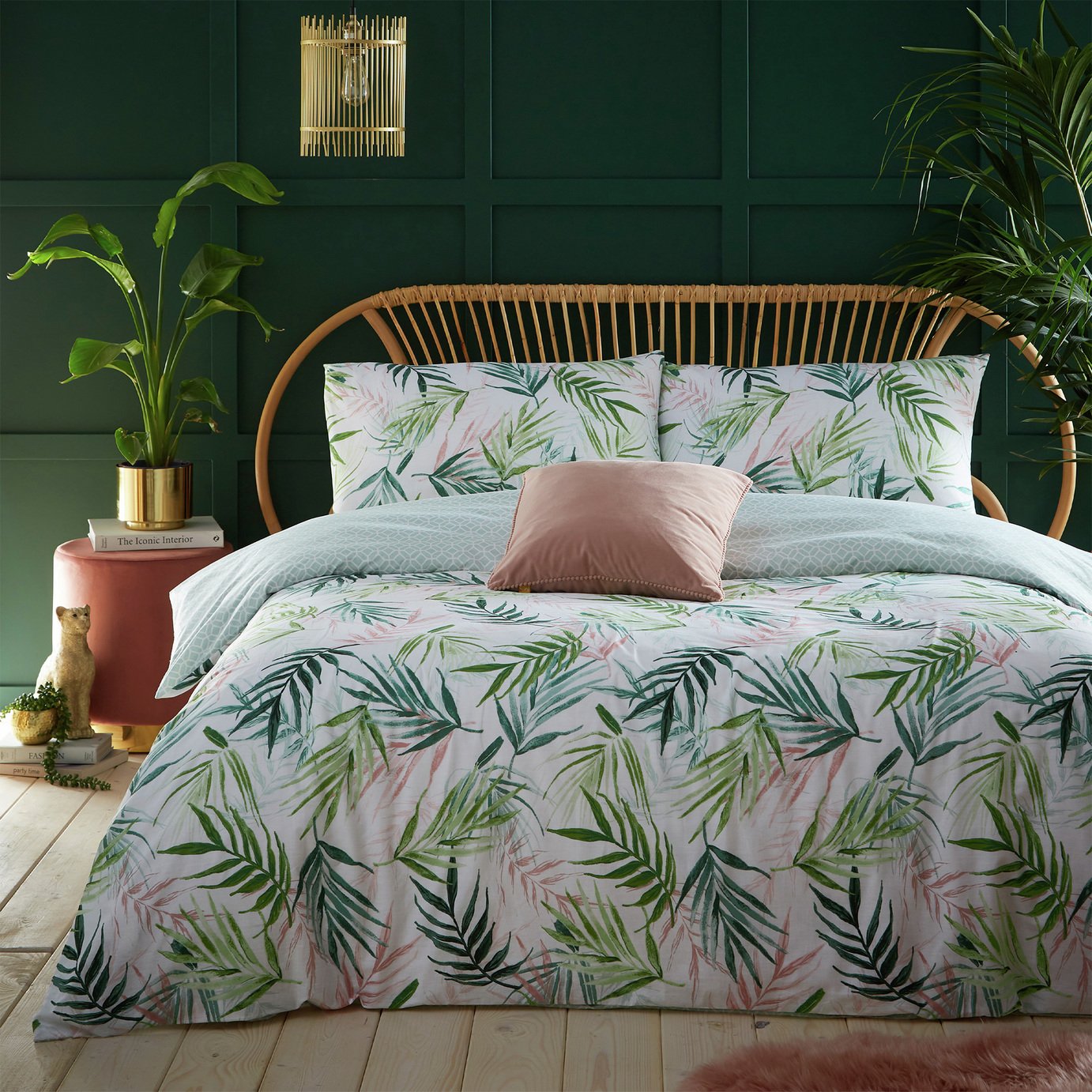 furn Bali Palm Green Bedding Set