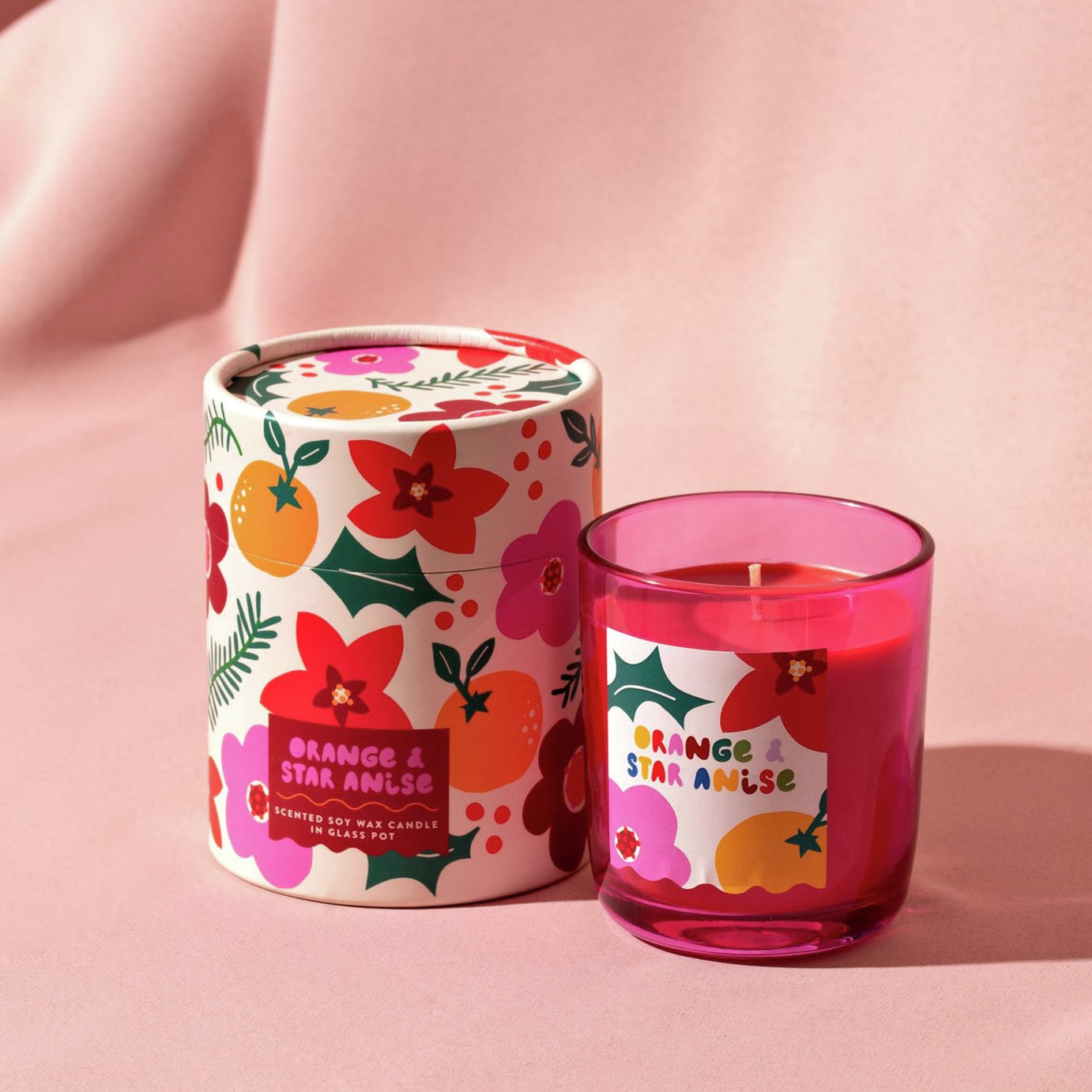 Raspberry Blossom Candle - Orange & Star Anise
