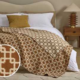 Habitat Chain Geo Woven Throw - Brown - 125x150cm