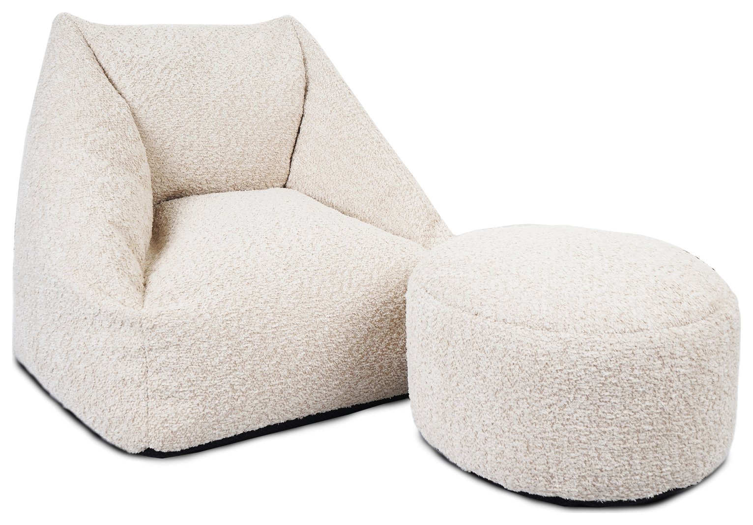 rucomfy Kids Snuggle Bean Bag Chair And Footstool - Oatmeal