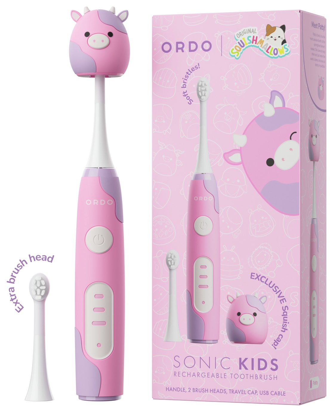 Ordo Patty Squishmallows Sonic Kids Electric Toothbrush
