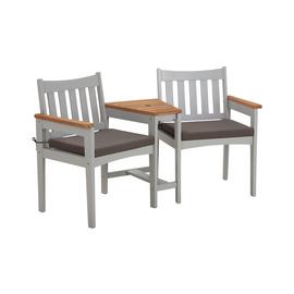 Argos Home Wooden Duo Love Seat - Grey