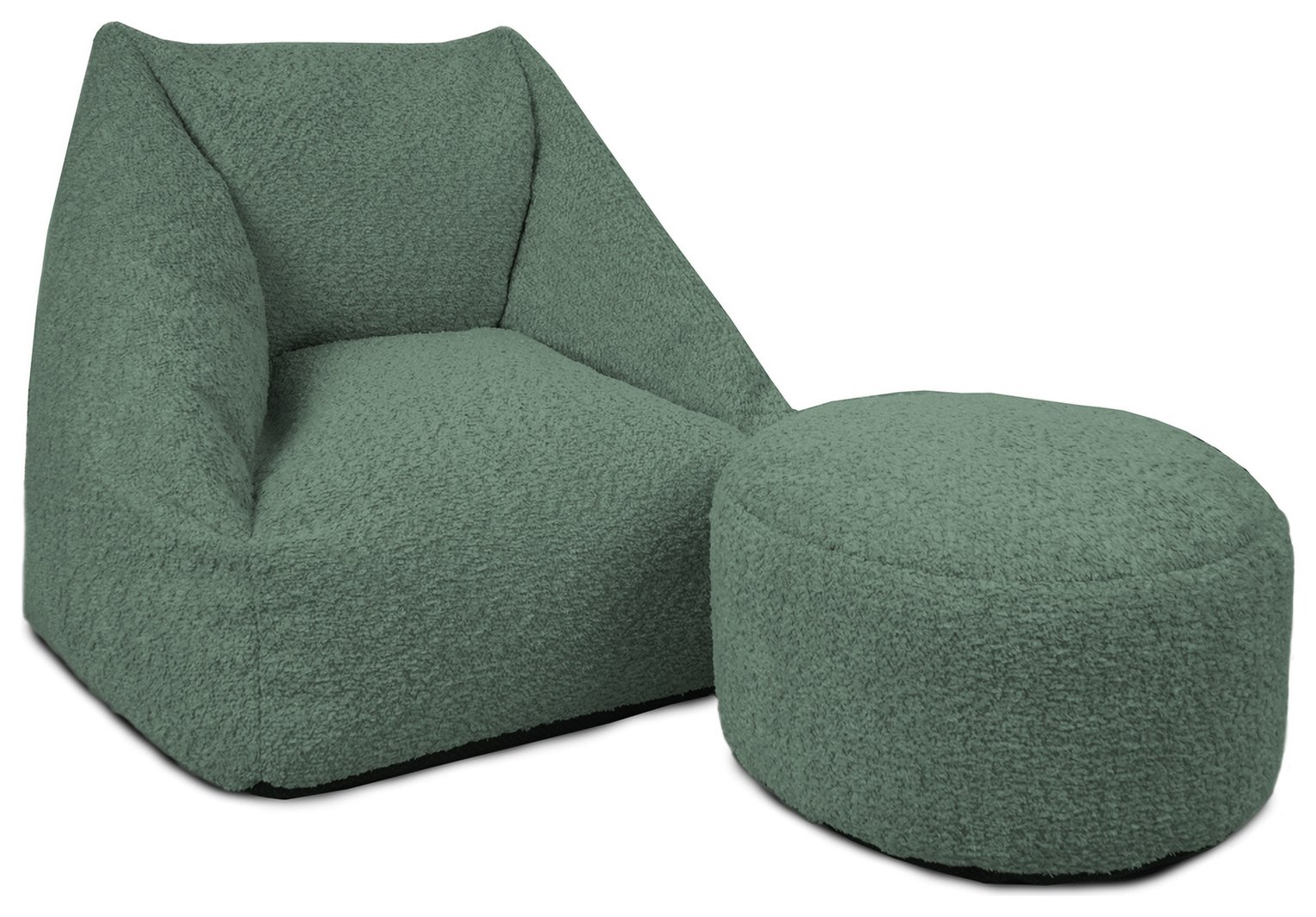 rucomfy Kids Snuggle Bean Bag Chair & Footstool - Moss Green