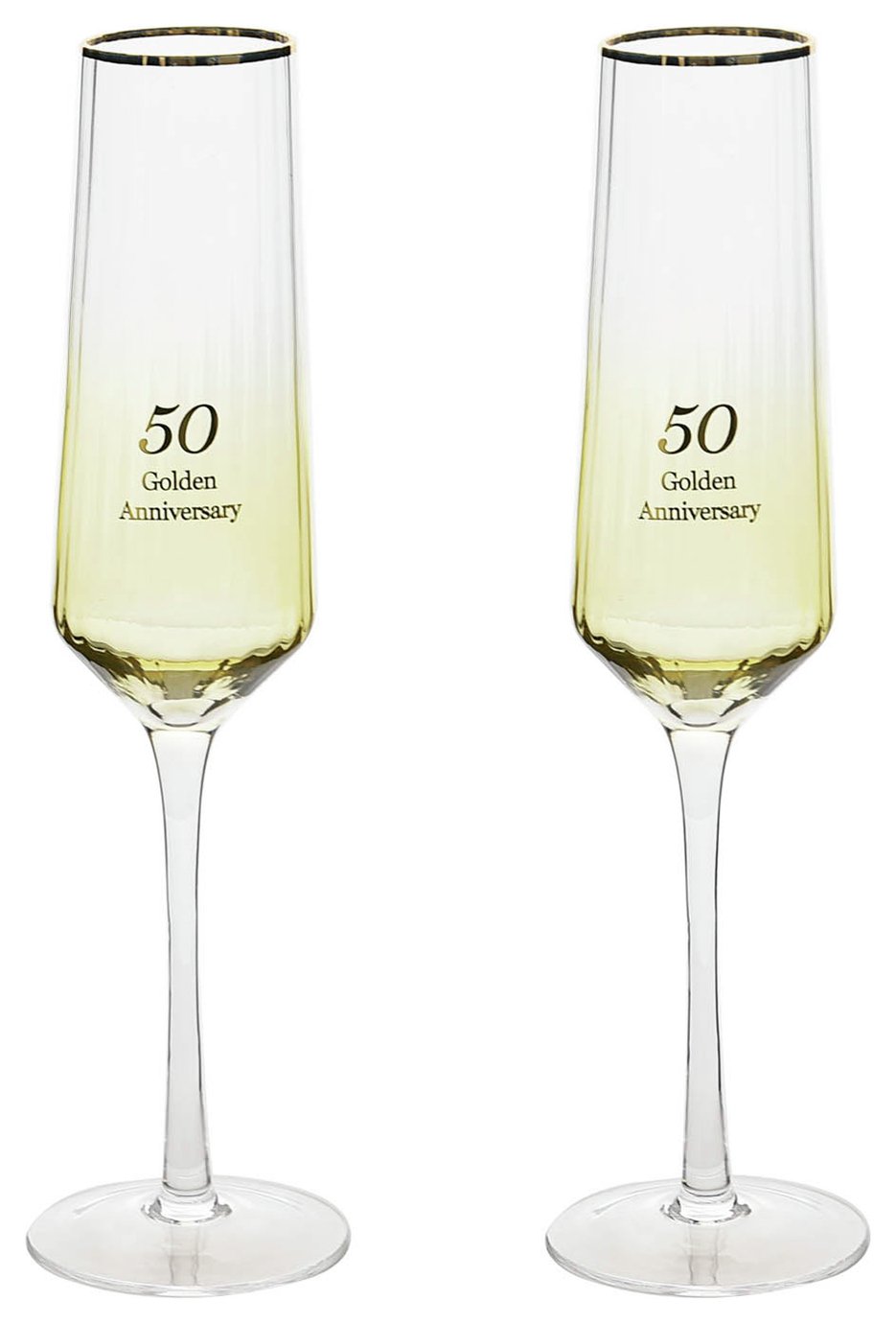 Amore by Juliana Set of 2 50th Anniversary Flute Glasses