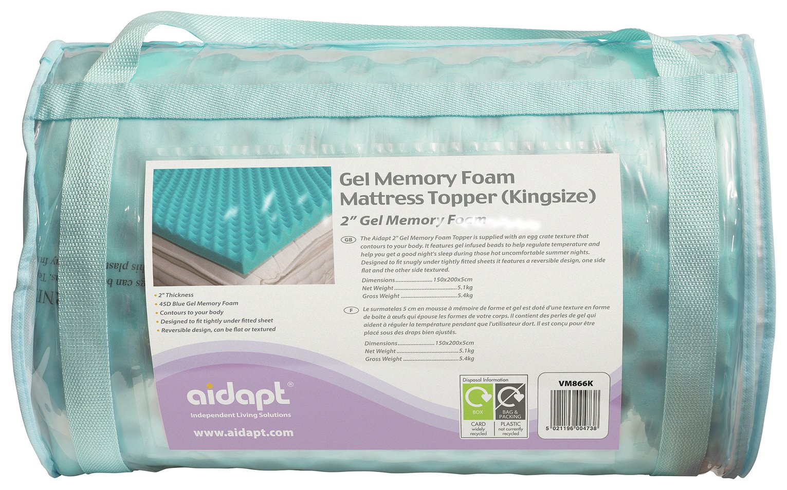  Aidapt Cool 5cm Mattress Topper