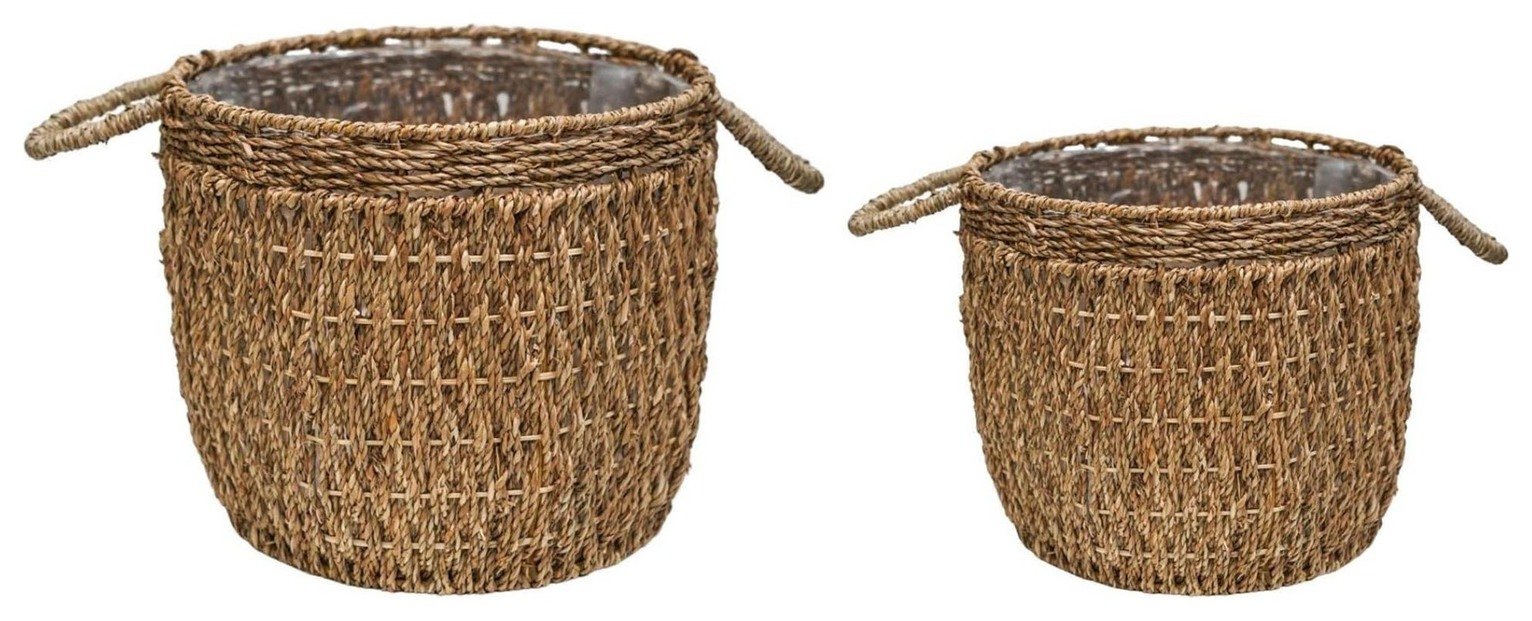 Ivyline Lined Seagrass Basket - Natural