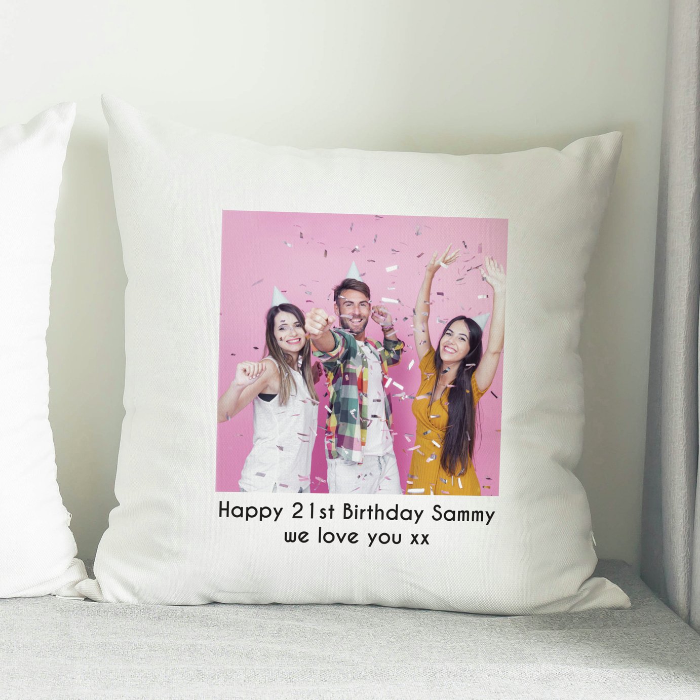 Personalised Message Photo Upload Cushion