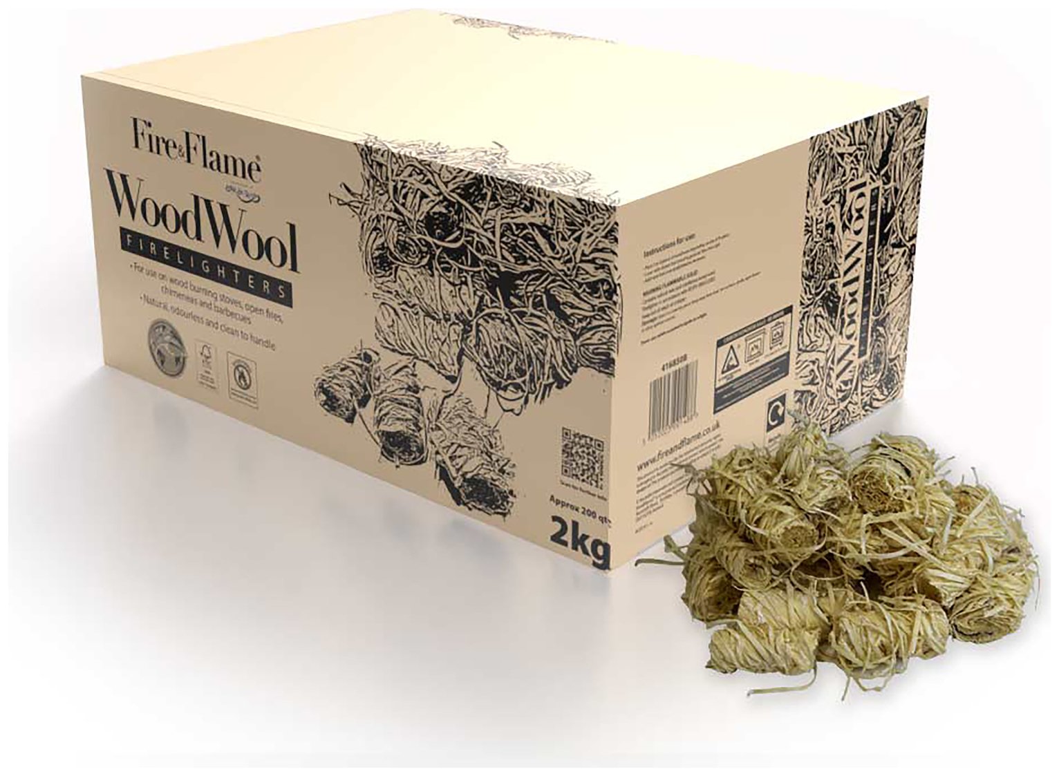 Fire and Flame Wood Wool - 2kg