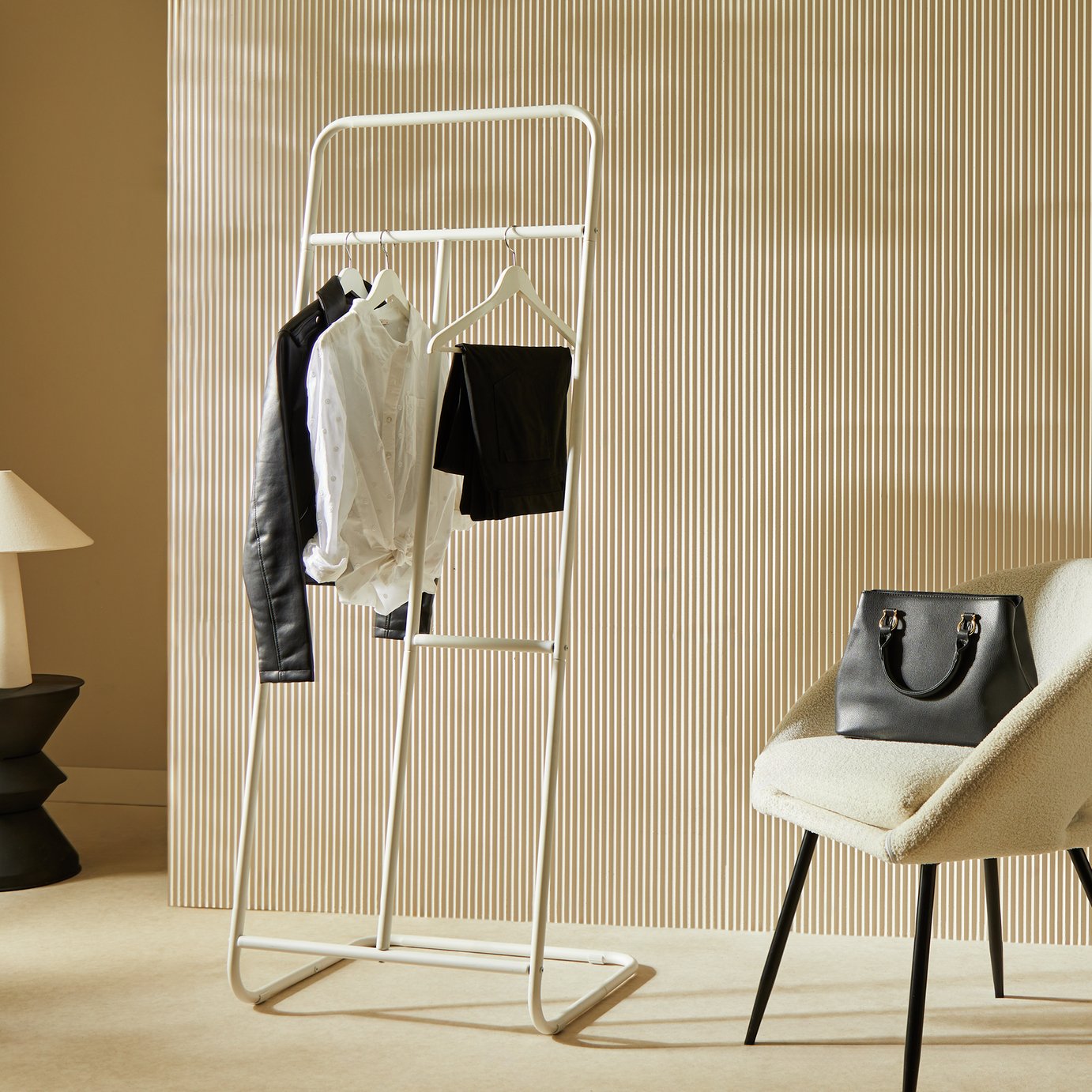 Habitat Milah L Shaped Clothes Rail - White