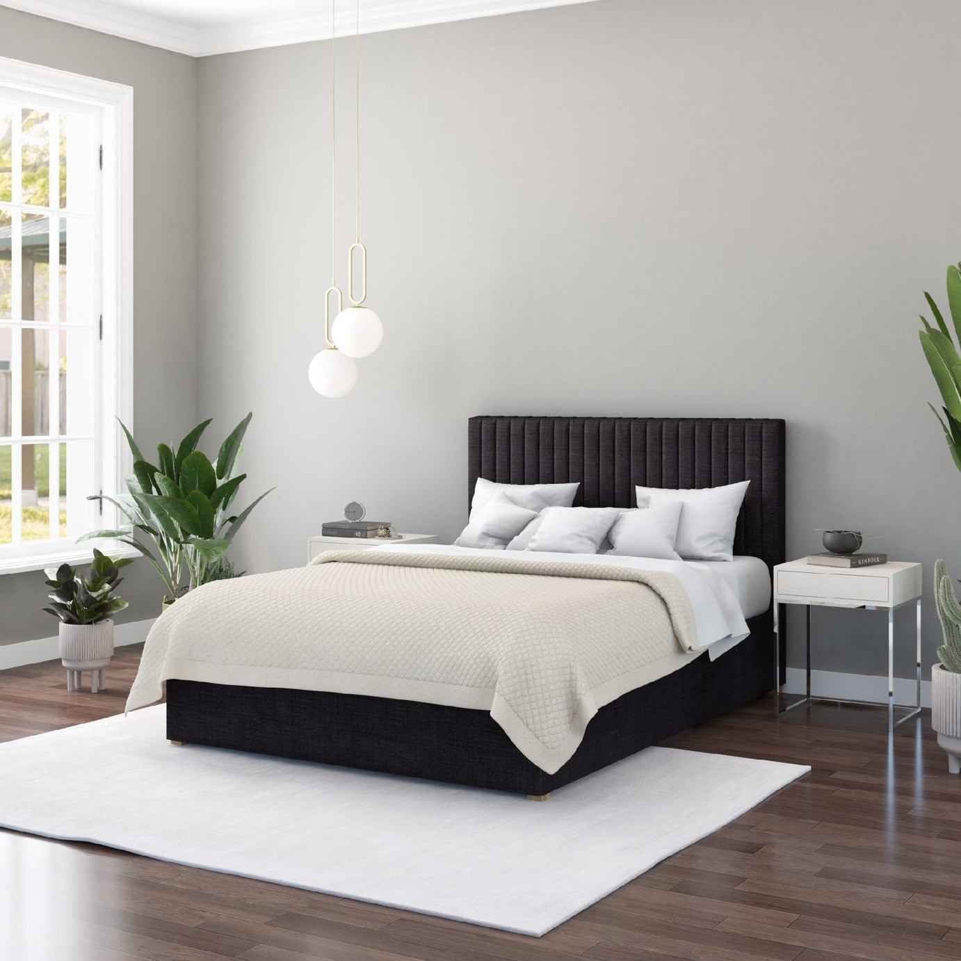 Aspire Grant Small Double End Lift Ottoman Bed - Ebony