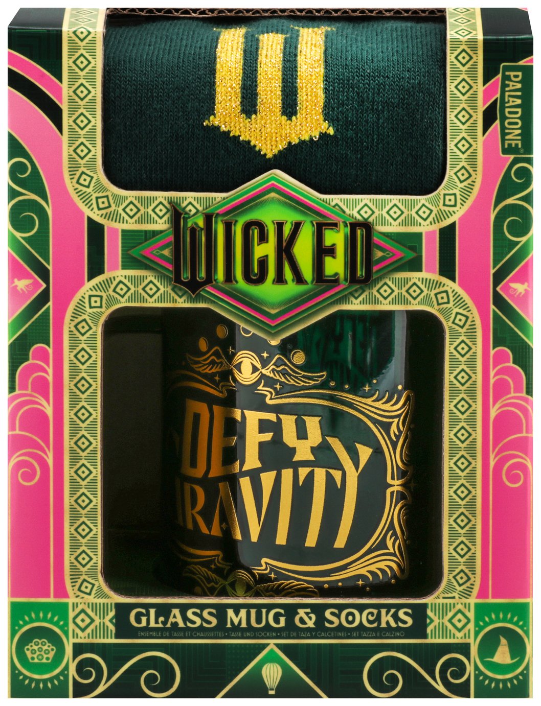 Wicked Defy Gravity Glass Mug And Socks Gift Set