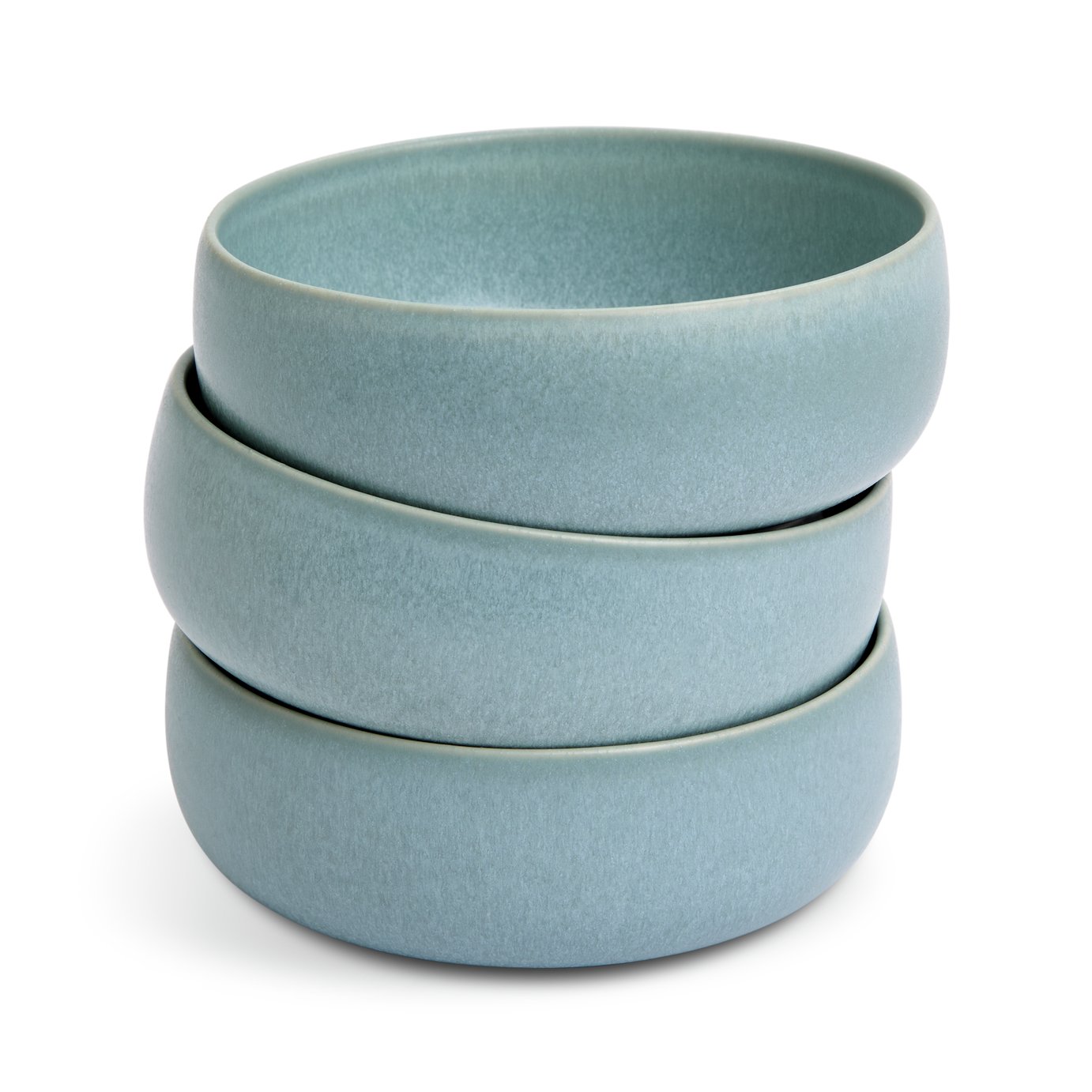 Habitat 3 Piece Reactive Stoneware Nibble Bowls - Blue